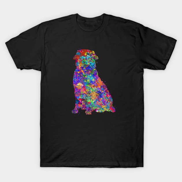 Golden Retriever dog watercolor T-Shirt by Yahya Art